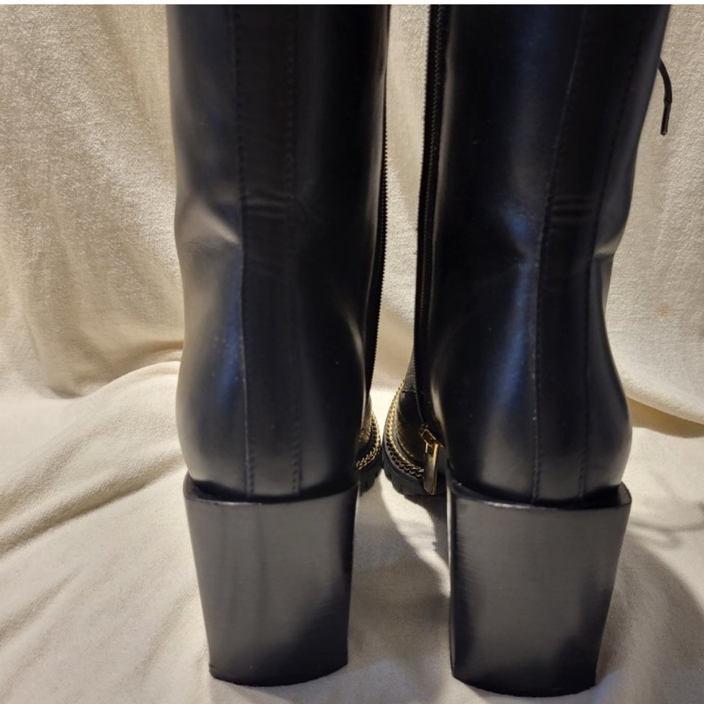 Ron White Black Leather with gold detail, made in Italy Ankle Boots like new
